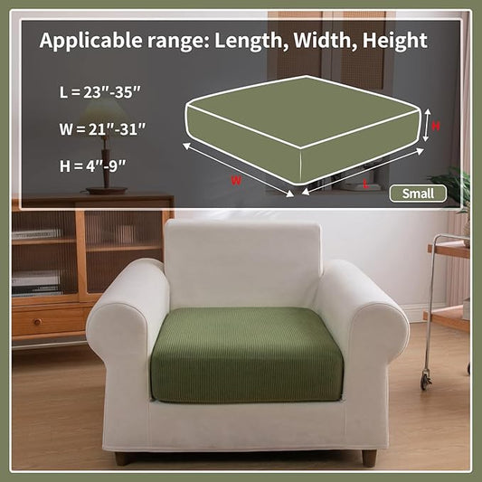 Sectional Couch Covers, Wear Resistant Stretch Sofa Covers Washable Soft Couch Cushion Covers Anti Slip Furniture Protector Sofa Slipcovers for Pets (1 Piece Chair Cover, Green)