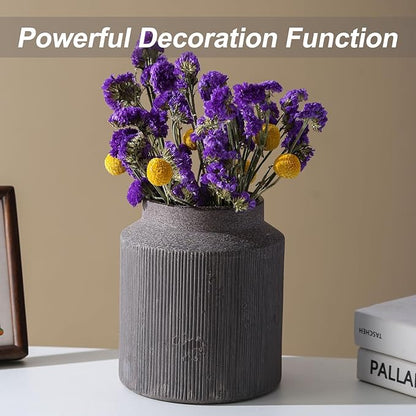 Farmhouse Vase for Home Decor, Vintage Rustic Terracotta Flower Vase Suitable for Home Decor, Living Room, Shelf, Dining Table. 7IN.