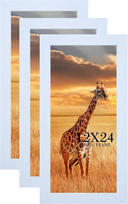12x24 Picture frame Set of 3,Wooden frame 12x24 Wall Gallery Poster Photo frame white 12 by 24 Photos Posters frame -wedding best gift