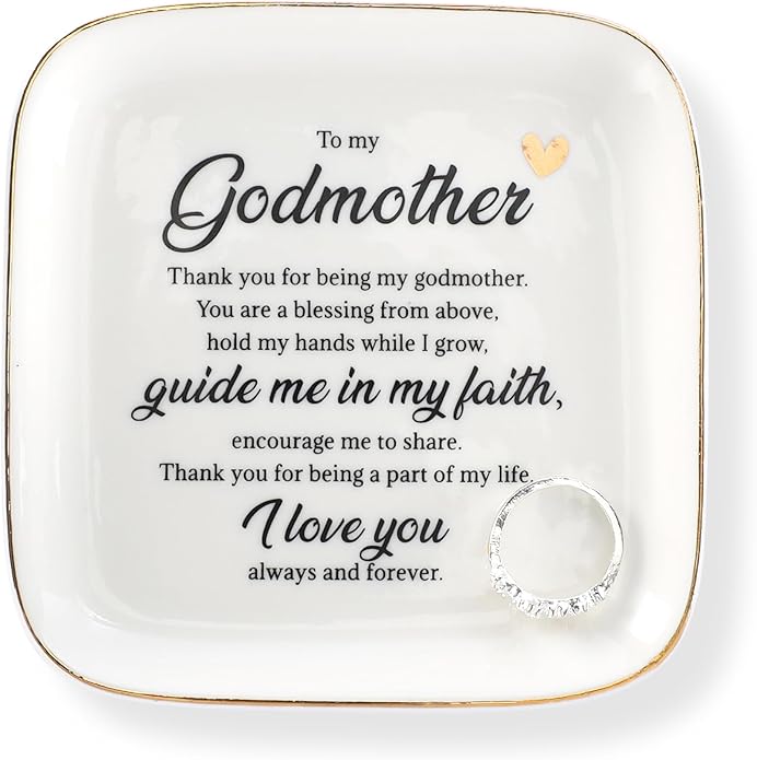 Scwhousi Ring Dish Jewelry Tray for Friend Mom Sister Maid of Honor,Birthday Mother's Day Christmas Gifts