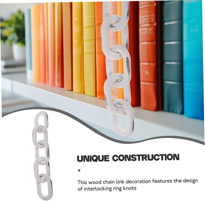 GANAZONO Rustic Wooden Chain Link Decor Vintage Home Decoration Natural Wood Material for Coffee Table and Living Room Decor Minimalist Style 1 Piece
