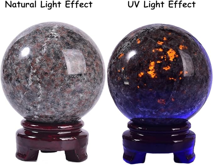 Large Yooperlite Sphere Natural Yooperlite Stone Healing Crystal Ball with Stand Energy Meditation Decor 90-100mm/3.5-3.9"