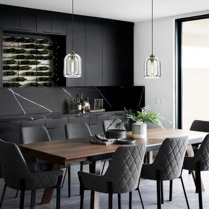 Crystal Aged Brass Pendant Light: 5.1" Dimmable Antique Copper Hanging Pendant Light Fixtures over Kitchen Island - Modern Luxury Cylinder Pendant Lighting for Bedroom Bathroom 3000k E12 Bulb Included