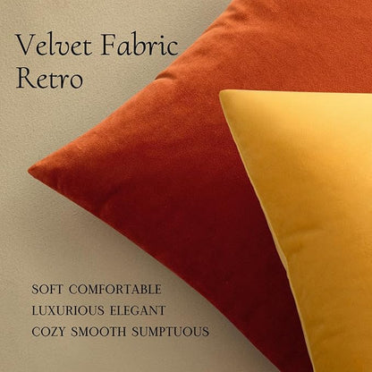 MIULEE Burnt Orange Pillow Covers 18x18 Inch Soft Velvet Throw Pillow Covers Decorative Square Pillowcases Modern Home Decor for Sofa Bedroom Couch
