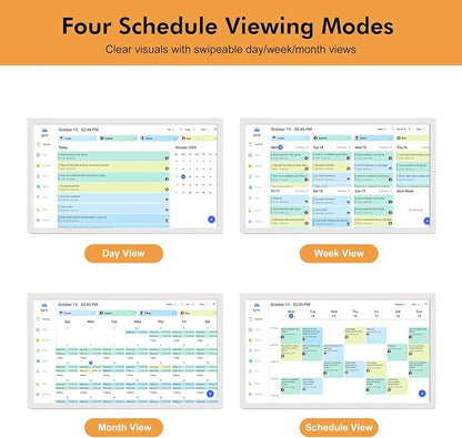 32" Digital Calendar Chore Chart for Wall Planner –Touchscreen Electronic Calendar Photo Frame for Family-Meal-Planner, Seamless Scheduling with Star Reward, Sync Online Calendar Via APP, Wall Mounted