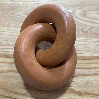 Wood Knot Décor-2 Link Wooden Chain Link Home Decor,Coffee Table Decor Book Shelf Decor Accents Art Decor Living Room Decor Items (Coffee)