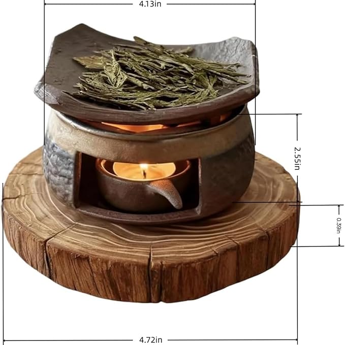 Cedar and Zen Burner，Ceramic Aromatherapy Diffuser，Essential Oil Burner，for Home Fragrance,Meditation,Relaxation & Bedroom Decor (1 Pcs)