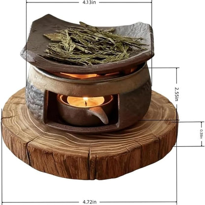 Cedar and Zen Burner，Ceramic Aromatherapy Diffuser，Essential Oil Burner，for Home Fragrance,Meditation,Relaxation & Bedroom Decor (1 Pcs)