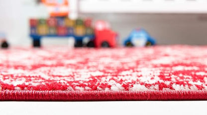 Rugs.com Arlington Collection Rug – 8' x 10' Red Medium-Pile Rug Perfect for Living Rooms, Large Dining Rooms, Open Floorplans