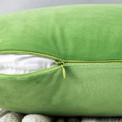 MIULEE Velvet Throw Pillow Covers 18x18 Inch, Pack of 2 - Lime Green, Soft Solid Decorative Pillow Covers Cushion Cases Modern Luxury Home Decor for Spring Couch Sofa Bedroom Livingroom