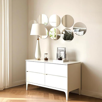 10 Pack Round Mirrors for Centerpieces, 10inch Circle Mirror Centerpieces for Tables, Mirror Tiles for Wall Table Wedding Centerpieces Mirror Plates for Candle Wedding DIY Craft Decorations