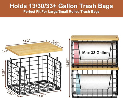 keomaisyto Stackable Wire Baskets, 2-Pack - Kitchen & Pantry Organizers for Potato, Onion Storage, Heavy-Duty Metal Storage Bins for Fruit, Vegetable, Snack, Can