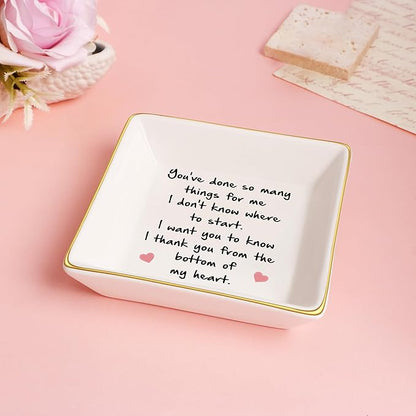 Thank You Gifts for Women Employee Appreciation Gifts for Coworker Friends Teacher Retirement Ceramic Trinket Tray Farewell Gift for Colleague Leaving Job