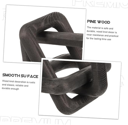 ABOOFAN Rustic Wood Chain Link Decor Minimalist Wall Hanging Accent for Home Shelf Table Decorations Pine Wood Design for Living Room Bedroom Office