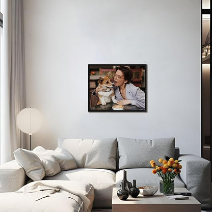 jenesaisquoi Upload Your Photo Image Custom Personalized Photo to Poster Printing Home Decor Wall Art Prints (Black Frame, 20" x 16")