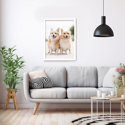 Muzilife 24×36" White Poster Frame 2 Pack, Engineered Wood Movie Poster Photo Frames for Horizontal or Vertical, Poster Picture Frames with HD Plexiglass Cover and Hanging Hardware, Large