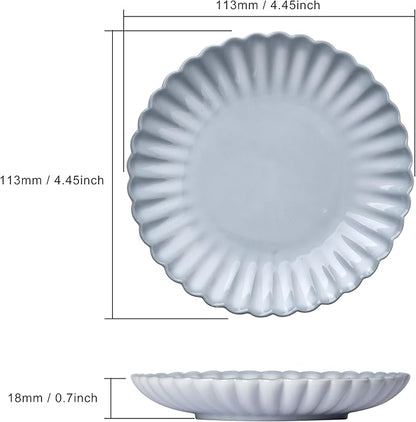 Ceramic Jewelry Dish, Decorative Tray for Rings Earrings Necklaces Bracelet Watch Keys, 4.50" Trinket Tray as Gifts for Women (Antique Wave)