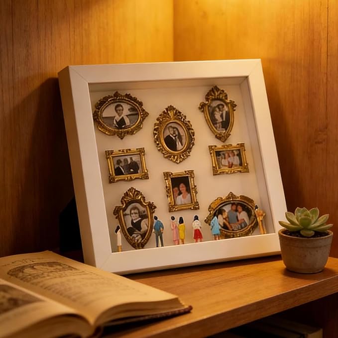 DIY Mini Museum Silhouette Box Unique Memory Keepsake for Home Decor 2026 New Mini Museum Display (Brown)