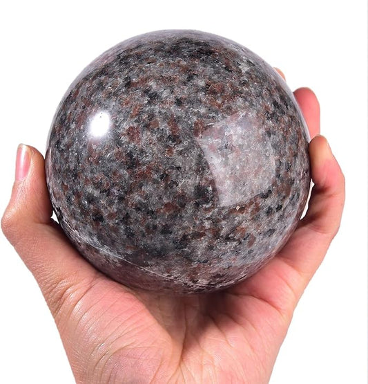 Large Yooperlite Sphere Natural Yooperlite Stone Healing Crystal Ball with Stand Energy Meditation Decor 90-100mm/3.5-3.9"