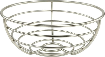 Spectrum Diversified Euro Fruit Bowl & Produce Basket Modern Countertop Food Storage for Fruits & Vegetables, Sleek Design with Sturdy Steel Construction,Silver
