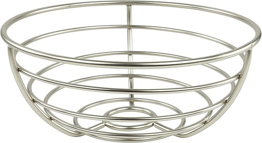 Spectrum Diversified Euro Fruit Bowl & Produce Basket Modern Countertop Food Storage for Fruits & Vegetables, Sleek Design with Sturdy Steel Construction,Silver