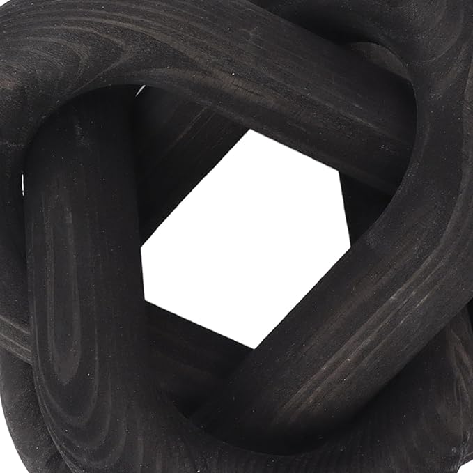 Wood Knot Decor, Home Decor Living Room 3 Link Wood Chain Link Decor Coffee Table Decor Table Decor Modern Decor for Home(Black)
