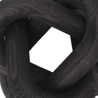 Wood Knot Decor, Home Decor Living Room 3 Link Wood Chain Link Decor Coffee Table Decor Table Decor Modern Decor for Home(Black)
