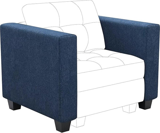 Belffin Armrest Module for Modular Sectional Sofa Couch Side Armrest for Sectional Modular Sofa Fabric Blue
