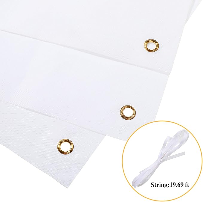 2 Pieces Large Banners Signs Polyester Oxford Cloth Sublimation Banner with Rope for Indoor Wall Outdoor Easy Hang Sign DIY Banner Sign for Business Office Supply (White,2 x 4 Feet)