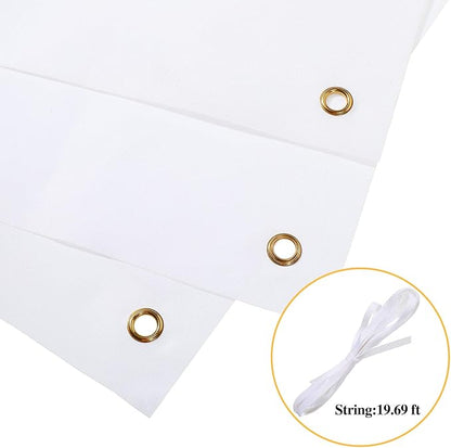2 Pieces Large Banners Signs Polyester Oxford Cloth Sublimation Banner with Rope for Indoor Wall Outdoor Easy Hang Sign DIY Banner Sign for Business Office Supply (White,2 x 4 Feet)