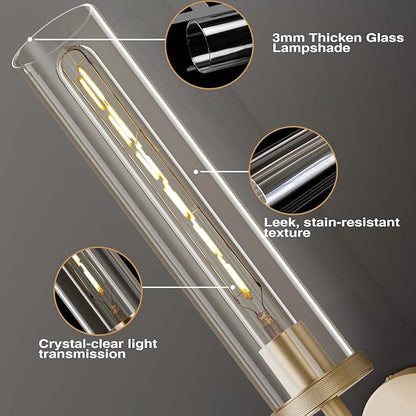 Gold Wall Sconces,19.48" Knurled Wall Sconces, Modern Light Fixtures Wall Lights for Living Room