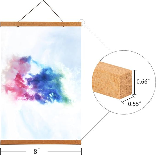 Medog Magnetic Poster Hanger Frame, 8x10 8x12 8x18 Poster Frame,For Magnet Canvas Print Poster Hanging Kit, Teak,1 Pack