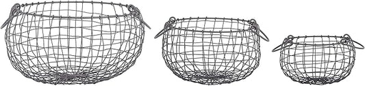 Esschert Design Wire Basket Small Round Diameter 22.3 cm Handles Decoration Garden Decoration