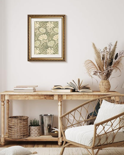 InSimSea Gold Framed Canvas Wall Art Room Decor Floral Scenic Oil Painting Flower Art Prints French Romantic Botanical Designs Wall Decor Framed Wall Pictures for Bedroom Bathroom and Office 13x16in