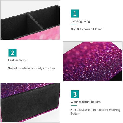 Fashion Work Table Pen Organizer Pencil Pen Holder Office Home Desk Organize Pink Glitter Pattern