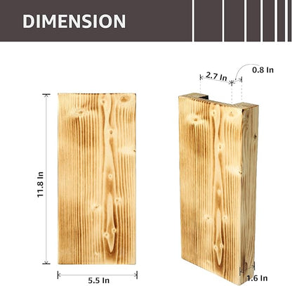 Wood Wall Planter Set of 2, Wood Wall Pocket for Greenery and Dried Flowers, Indoor Wood Hanging Vase, Modern Farmhouse Wall Decor for Living Room Bedroom Office Eucalyptus Stems Decorations (Retro)