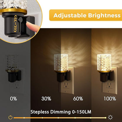 L LOHAS LED Night Light, Dimmable Night Lights Plug into Wall, Automatic Night Lights Plug in with Auto Light Sensor, 0-100LM Adjustable Brightness LED Night Light, for Bedroom Hallway Home Decor