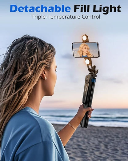 UBeesize 64'' Extendable Selfie Stick Tripod with Light & Remote, Adjustable Phone Tripod Stand for iPhone 17-11, Android, Camera, Travel Vlogging & Video Recording