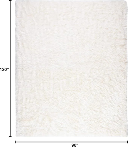 SAFAVIEH Faux Sheep Skin Collection 8' x 10' Ivory FSS235A Silken Glam 2.35-inch Thick Area Rug