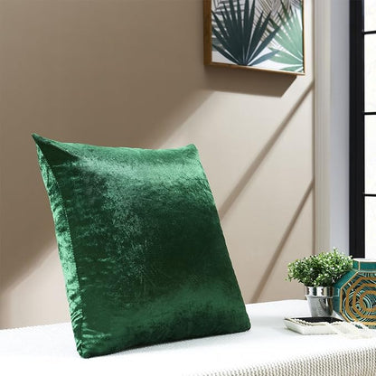 GIGIZAZA Decorative Throw Pillow Covers 16x16,Set of 2 Forest Green Square Couch Pillow Covers,Velvet Sofa Boho Cushion Pillows