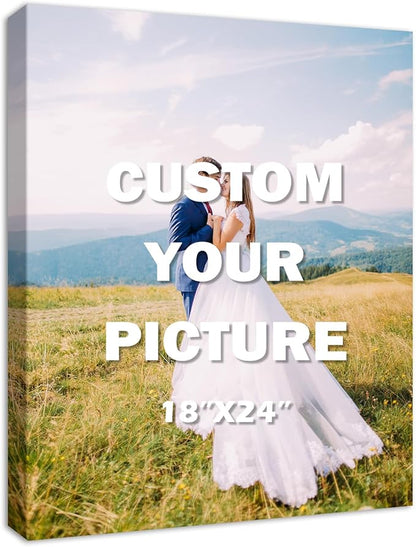 YYYYHPP Canvas Prints with Your Photos, Personalized Photo to Canvas Wall Art,Canvas Printing for Wedding, Family, Baby, Pets, Home Office Decor, Wrapped Frame 18"x24"