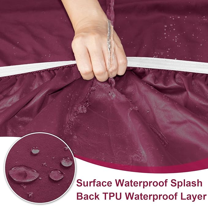 NAISI Waterproof Couch Cushion Covers Thick Velvet Fabric Washable Sofa Slipcovers 2 Pieces Individual Sectional Couch Covers with Elastic Bottom(2 Pcs for 2-Seat or Backrest, Burgundy)