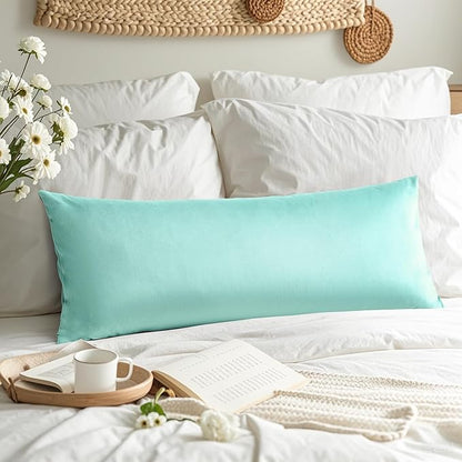 Artscope Luxury Velvet Lumbar Pillow Cover Super Soft Decorative Rectangle Pillowcases Soft Solid Cushion Cases for Couch Sofa Bedroom Car Decor 14x36 Inch Aqua Green