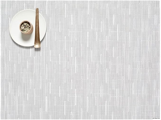 Chilewich Bamboo Placemats Set of 4 - Woven Rectangle Placemats - Reusable, Stain-Resistant, Indoor/Outdoor Tabletop Protection - 18.5" x 13.5" - Moonlight