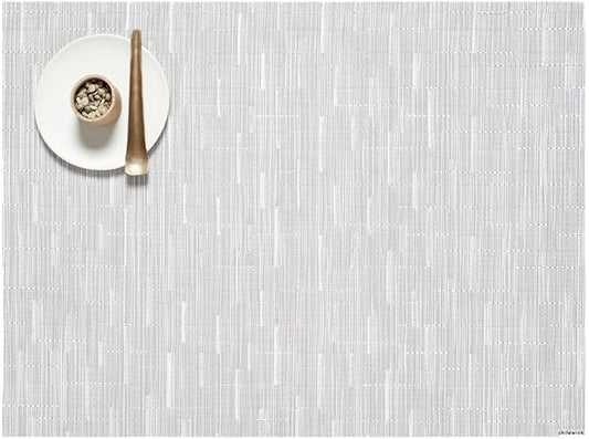 Chilewich Bamboo Placemats Set of 4 - Woven Rectangle Placemats - Reusable, Stain-Resistant, Indoor/Outdoor Tabletop Protection - 18.5" x 13.5" - Moonlight