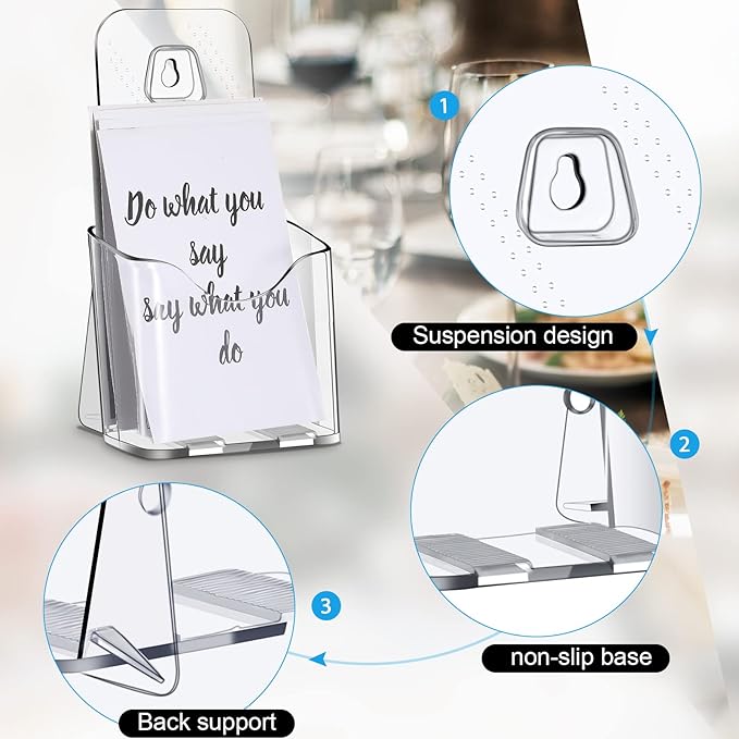 15 Pieces Acrylic Brochure Holder Stand Clear Plastic Flyer Organizer A6 Size Brochure Container 4 Inch Wide Wall Mount or Standing Pamphlet Counter Display for Home Office Classroom Supplies