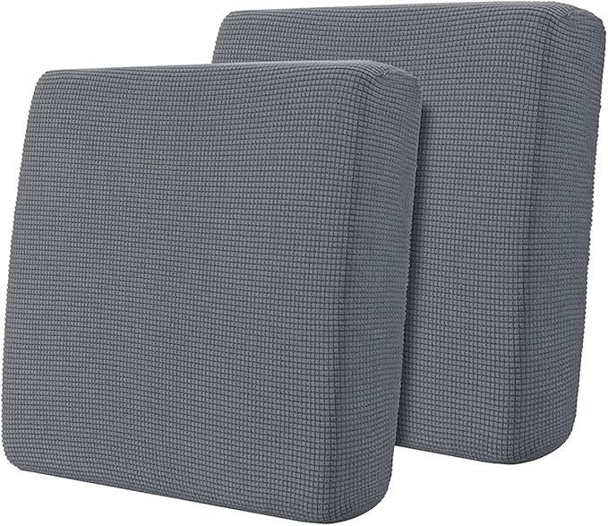 Hokway Stretch Individual Couch Cushion Slipcovers Reversible Cushion Protector Slipcovers Sofa Cushion Protector Covers(Lightgrey,Small-2PC)
