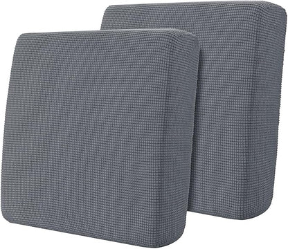 Hokway Stretch Individual Couch Cushion Slipcovers Reversible Cushion Protector Slipcovers Sofa Cushion Protector Covers(Lightgrey,Small-2PC)