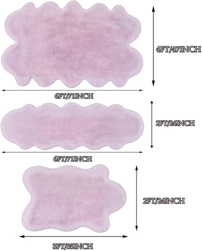 1700GSM Fuzzy Faux Sheepskin Fur Area Rug,Extra Soft Faux Fur Mat,Fluffy Shaggy Fur Rug for Bedroom Living Bedside Rug Room Decor-Lavender, 4 x6 ft