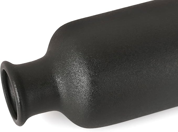 Matte Black Ceramic Vase for Dry Flowers, Modern Minimalist Home Decor 7" Tall, Fits Table,Shelf,Fireplace,Bedroom,Living Room & Kitchen